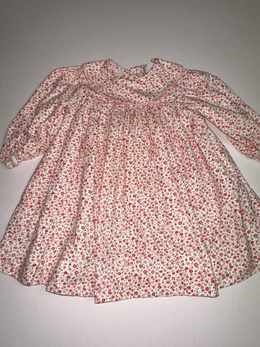 Ragsland Little Girls Size 2T Floral Gathered Empire Dress Collar Rags Land #715